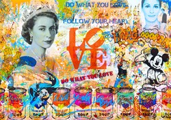 Do What You Love by Uri Dushy - Mixed Media Paper sized 40x28 inches. Available from Whitewall Galleries